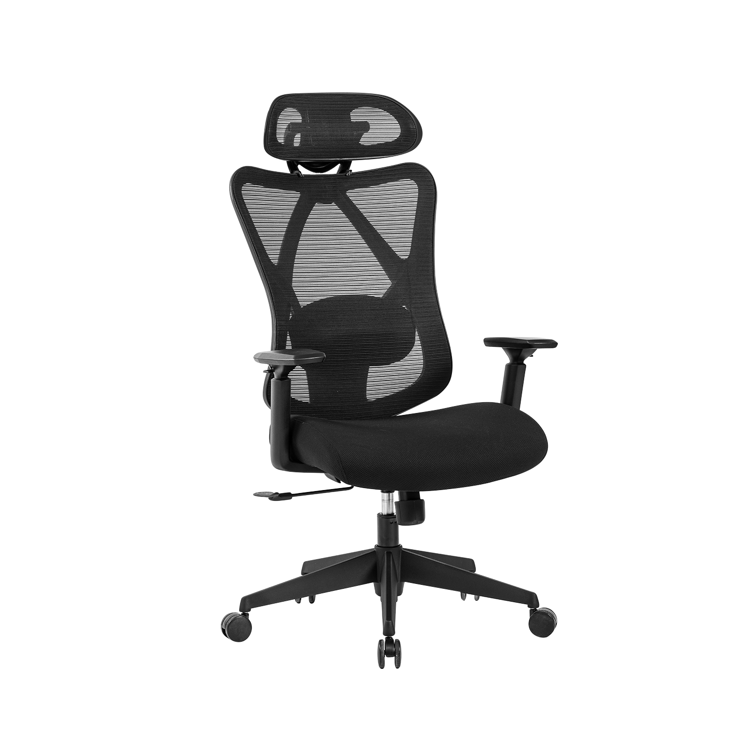 Chaise bureau ergonomique, siège de bureau à haut dossier, fauteuil de  bureau en maille respirante avec appuie-tête réglable, accoudoir reglable,  support lombaire réglable, pivotant 360° IKI-Officechair-5-black - Conforama