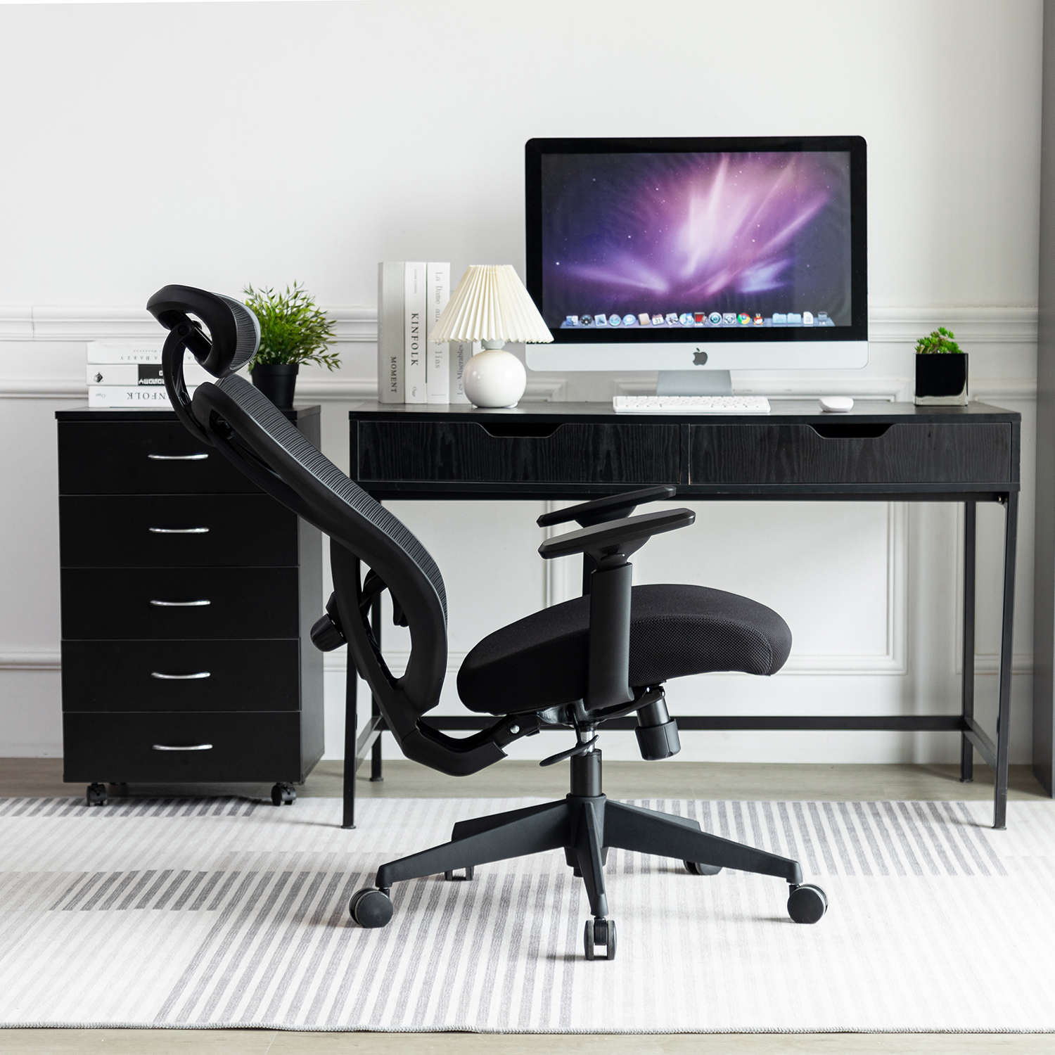 Chaise bureau ergonomique, siège de bureau à haut dossier