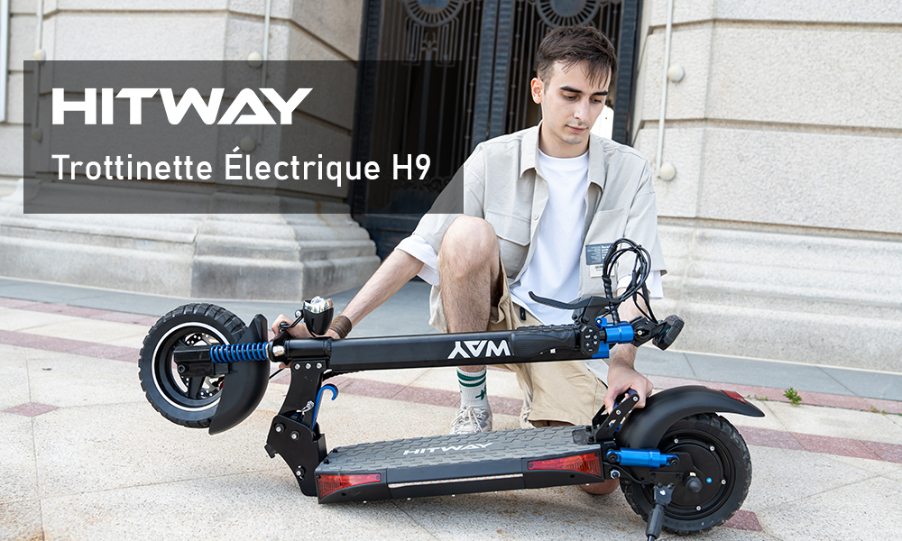 Trottinette électrique HITWAY Pliable - 10 Pouces, 800W, Batterie 13AH, écran LCD