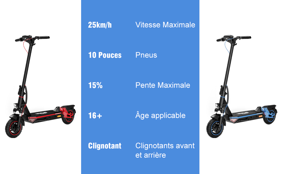RCB TECH Trottinette Électrique Pliable Pour Ados - 20km/h, 16km D'autonomie