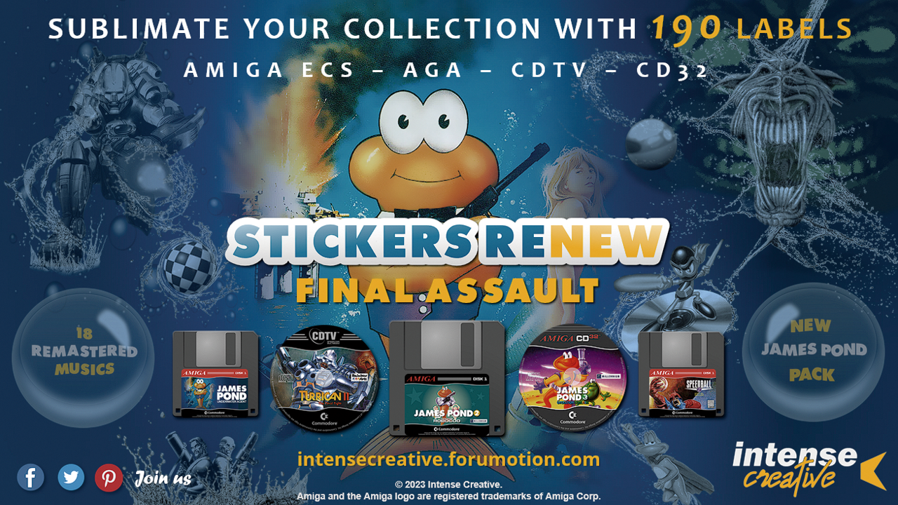 Stickers Renew Final Assault - The new Amiga Standard labels 23112410114623955818308234