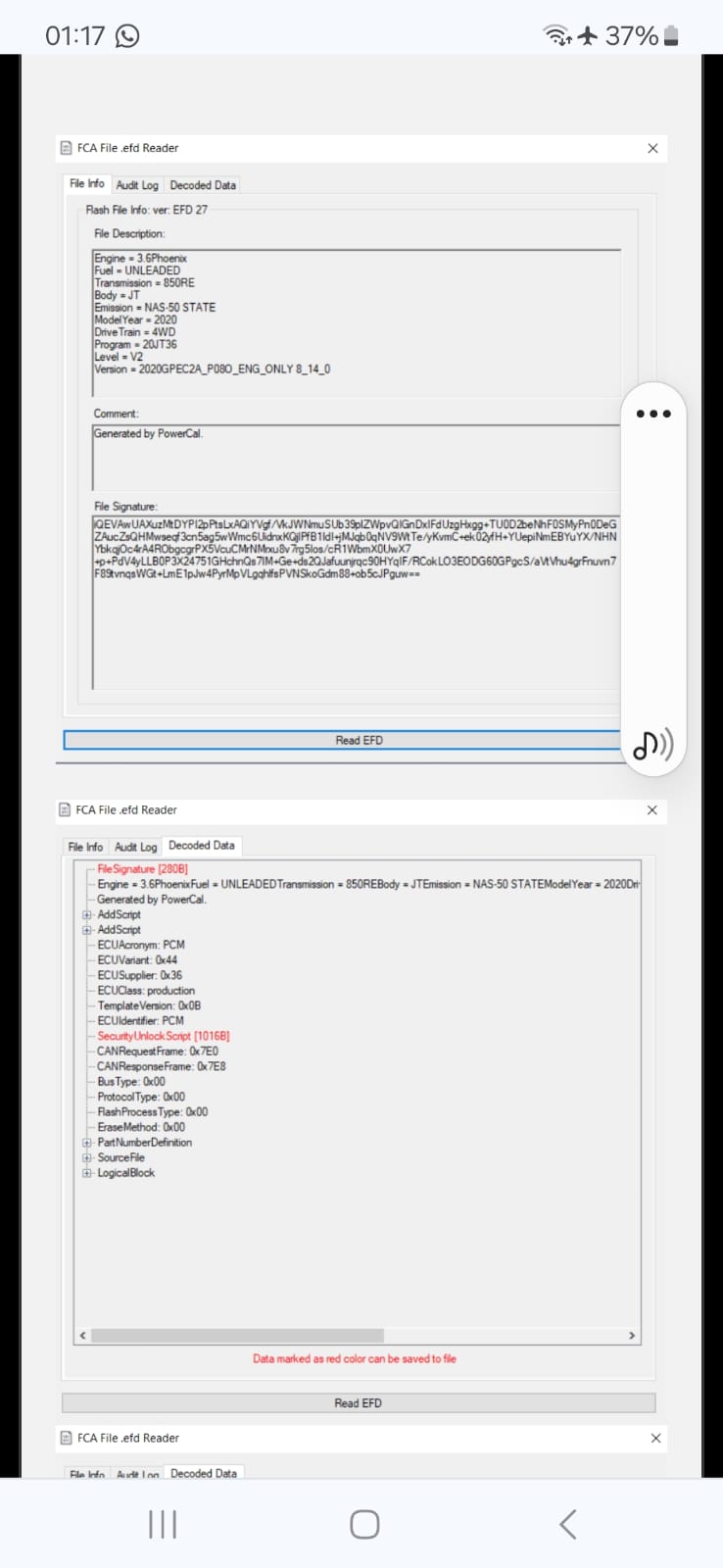 FCA .EFD Reader-Extractor