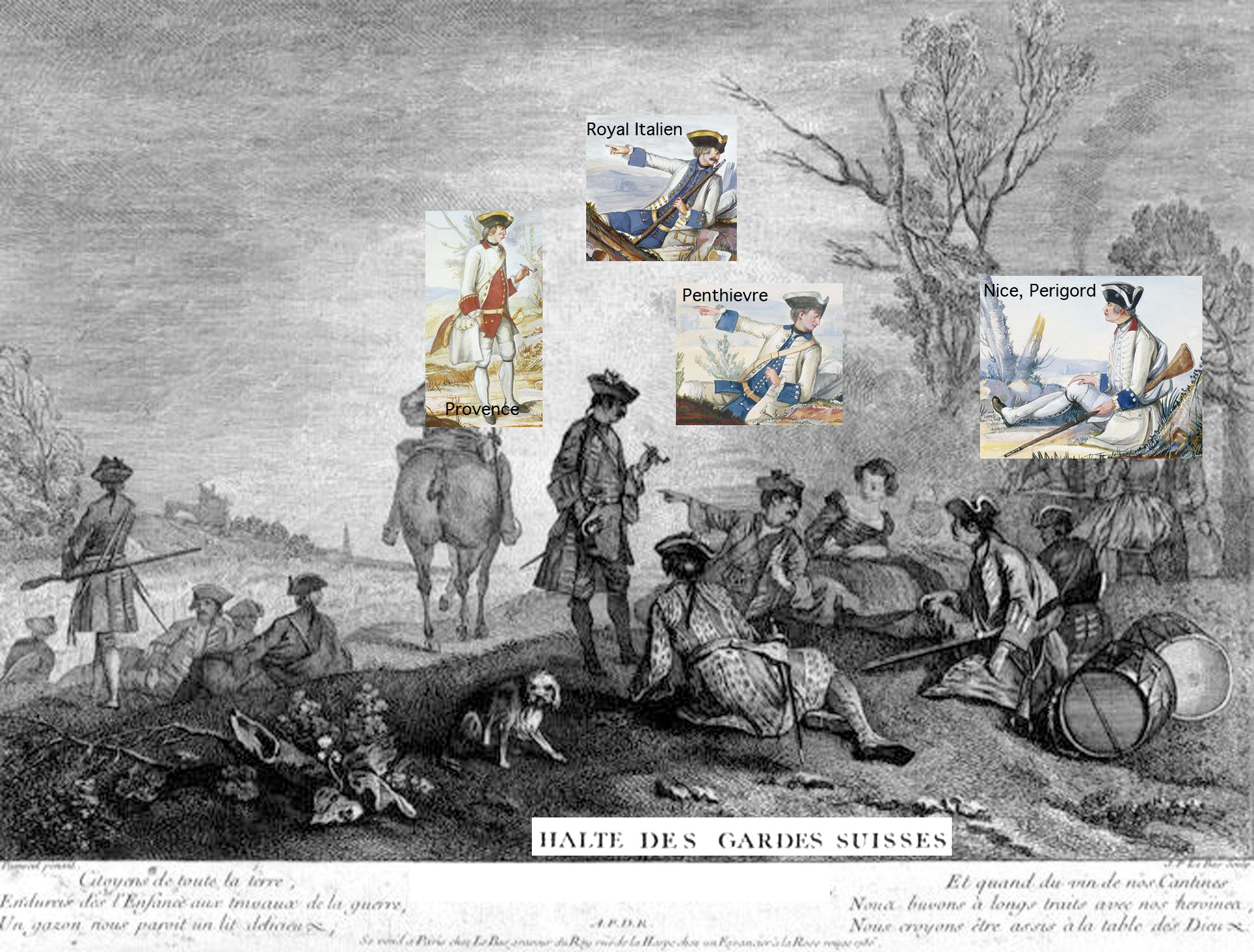 Troupes du roi : infanterie françoise et étrangère, année 1757 24021610032110262918357664
