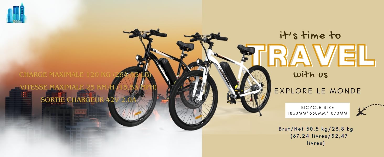 Vélo Électrique Pliable ECORUSH ECO R2 - 250W, Batterie 48V, Pneus 20x4", 7 Vitesses, Écran LCD, 25 Km/h