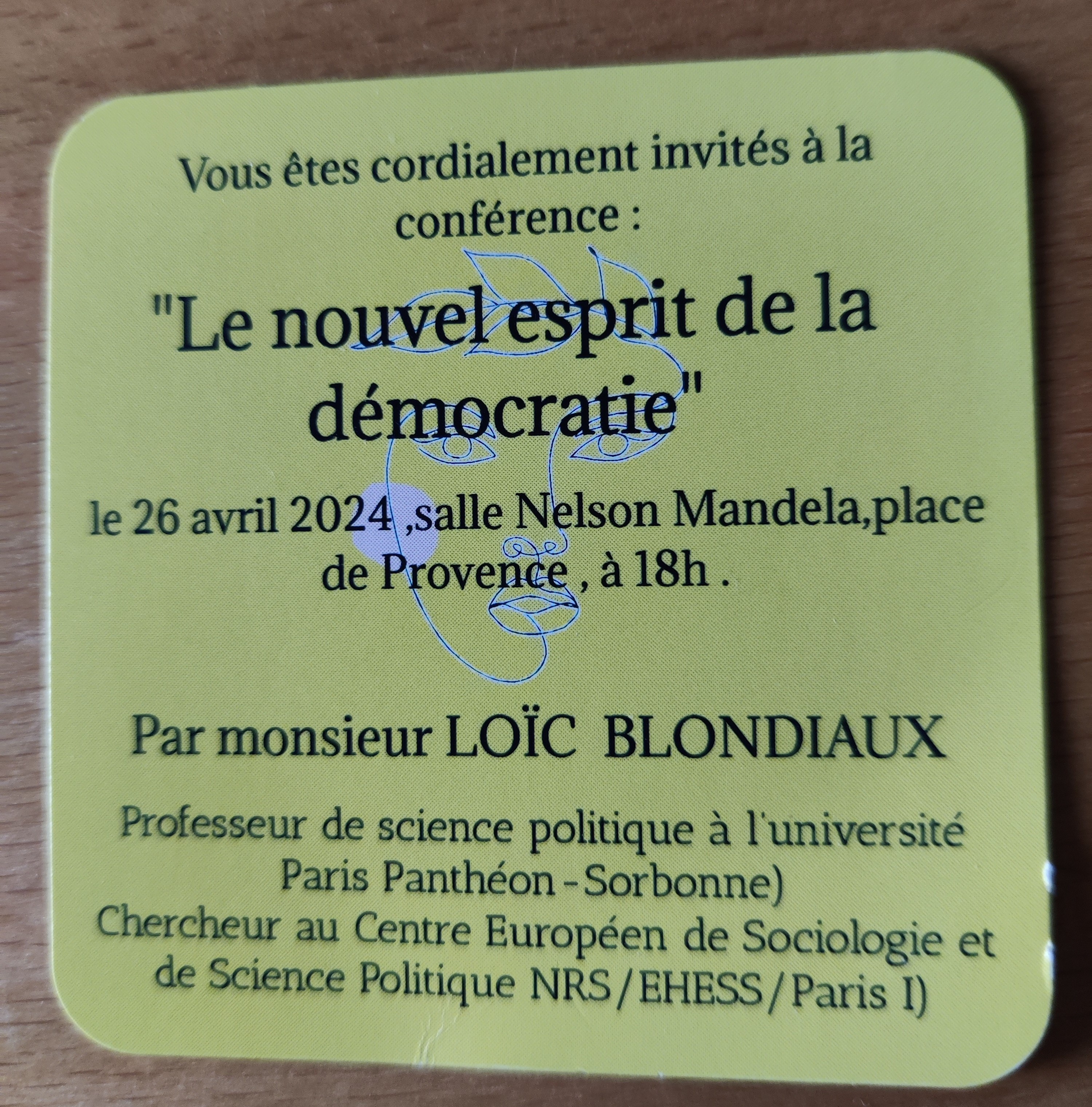 Conf&eacute;rence : le nouvel esprit de la d&eacute;mocratie