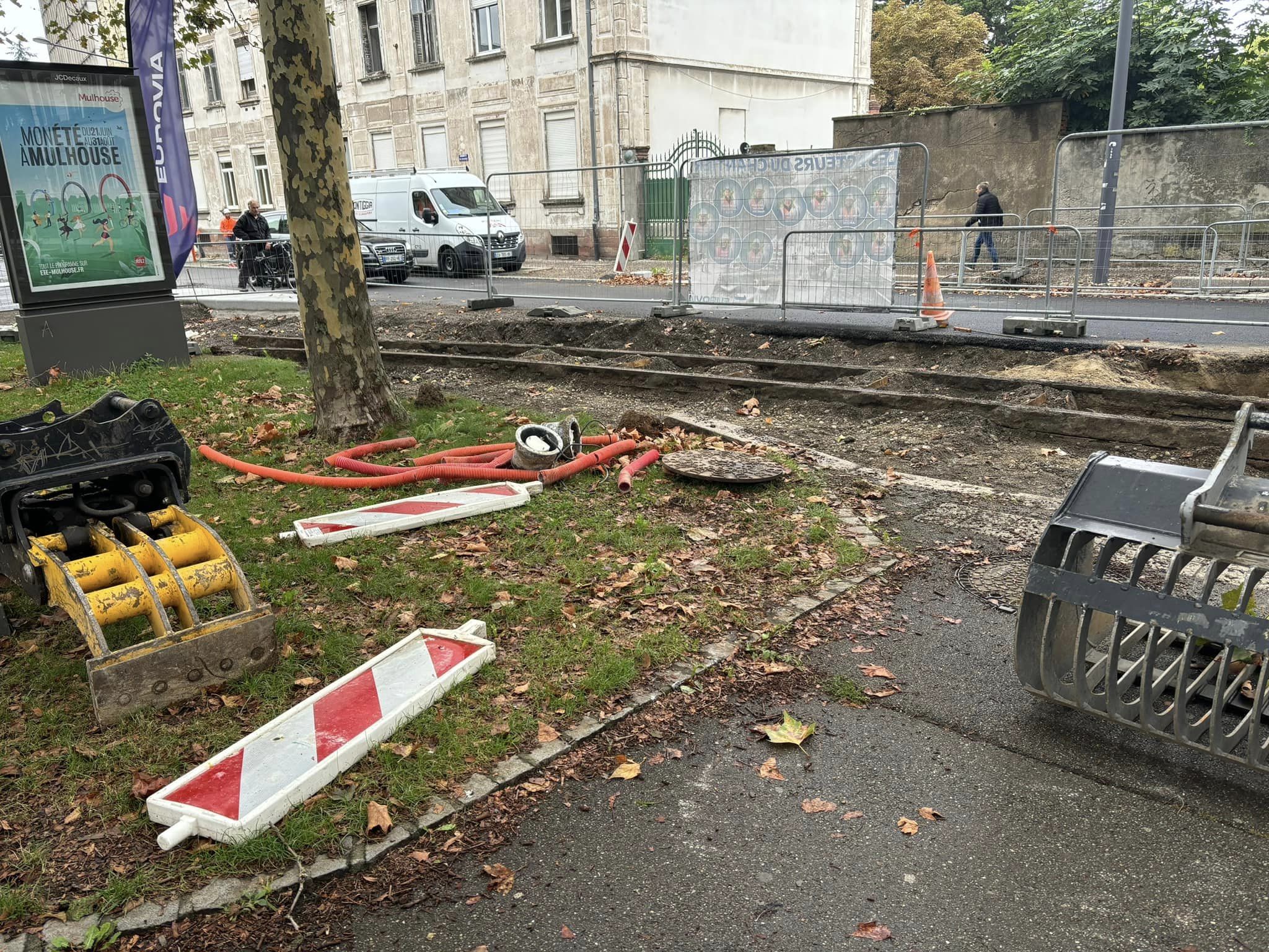 Anciens rails tramway 17 septembre 2024 boulevard Roosevelt Icf Dominique Koenig