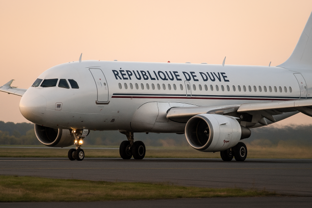 Avion qui transporte les représentants de la République de Duve