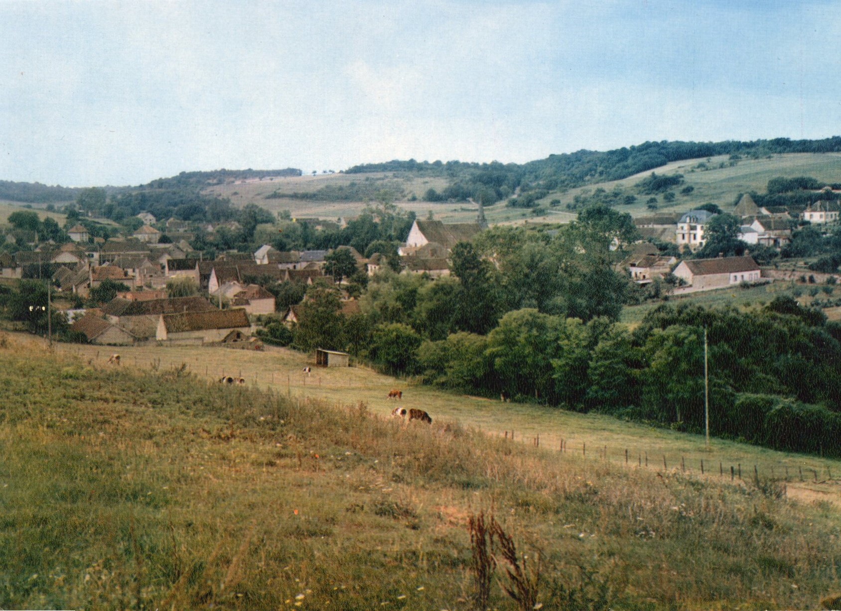 cartes postales anciennes - 58-22 vue generale prise de la route de cezy