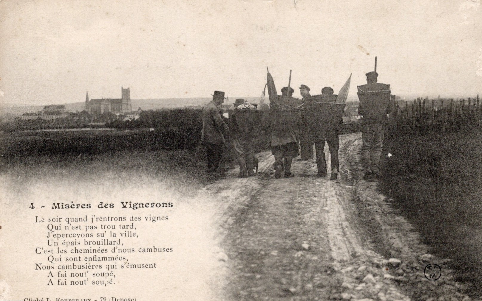 cartes postales anciennes - 63-115 misere des vignerons 4