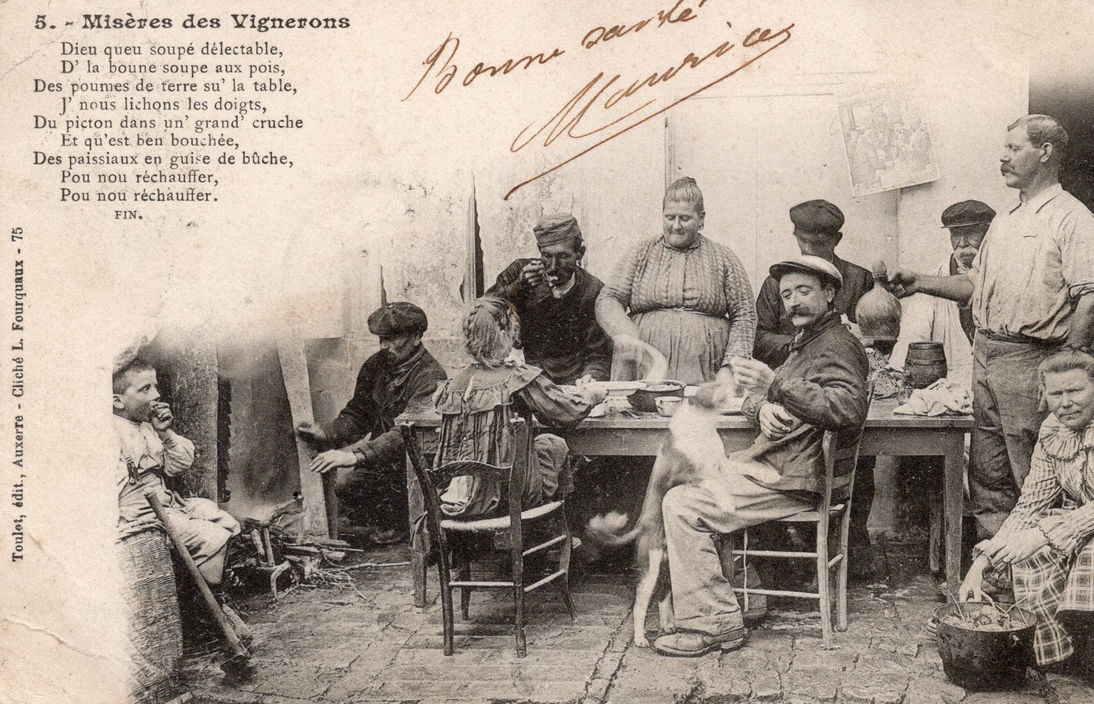 cartes postales anciennes - 64-116 misere des vignerons 5