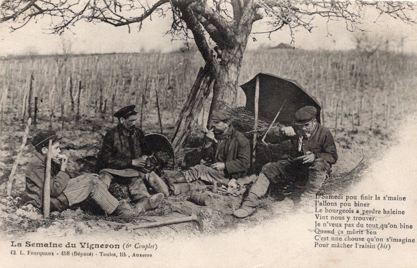 cartes postales anciennes - 64-117 la semaine du vigneron 6eme couplet