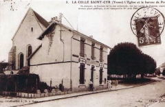 cartes postales anciennes - 17-45 l'eglise et le bureau de poste 3
