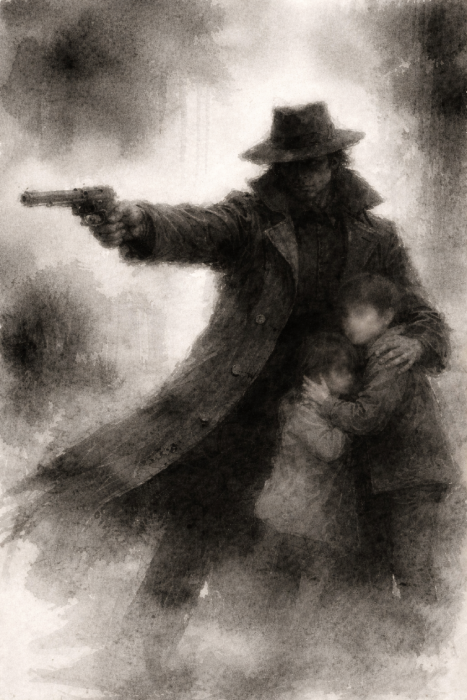 "Le Tireur Protecteur" Kärlä Släkk, 2019 (Musée des Arts de Margaux, Huile sur Toile)