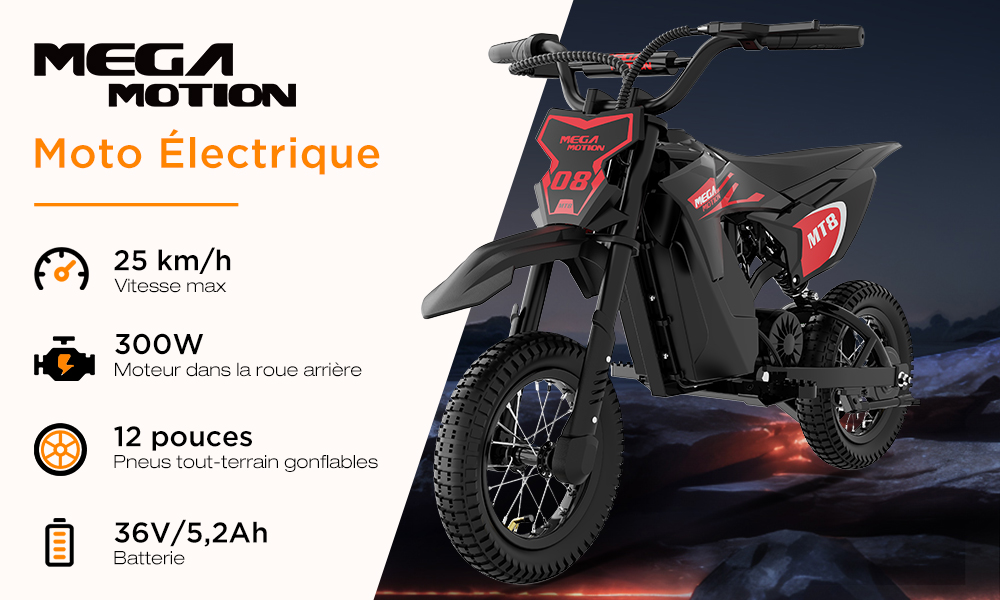 Moto électrique enfant 300W-MT8-Mini moto dès 6 ans, 8-25 km/h, batterie lithium 74,88wh, pneus 12''-noir&vert à Prix Moto électrique enfant 300W-MT8-Mini moto dès 6 ans, 8-25 km/h, batterie lithium 74,88wh, pneus 12''-noir&vert à Prix