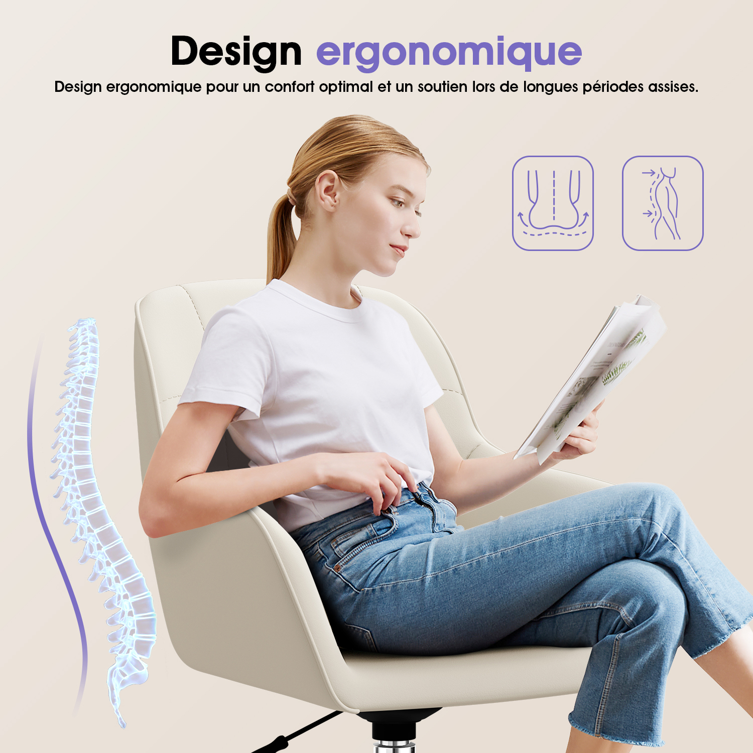 Design ergonomique – soutien du dos et confort d'assise
